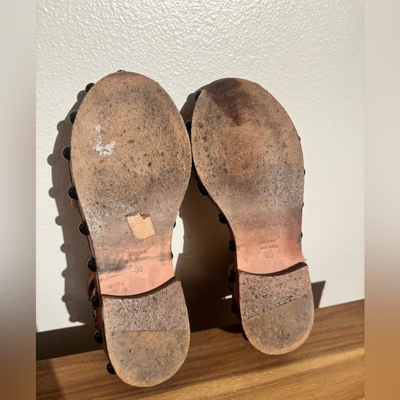 Valentino Garavani Red Leather Strappy Sandals Brown Studded Size 39 US 9 Brown - Picture 10 of 11